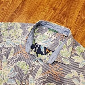 Tommy‎ Bahama Shirt Men 2XLT Nova Wave Floral Print Reverse Weave Hawaiian